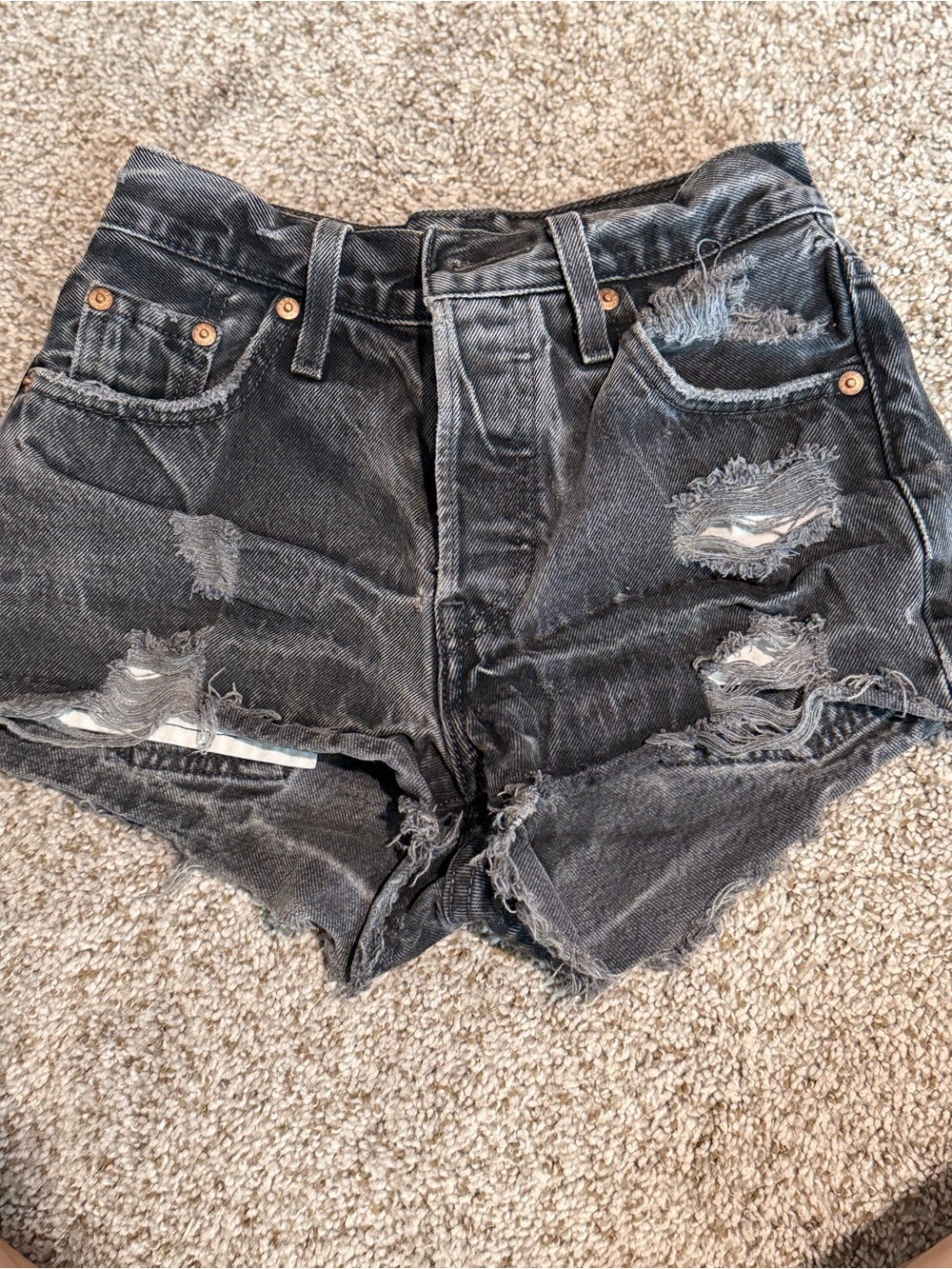 Levi 501 Distressed Denim Shorts